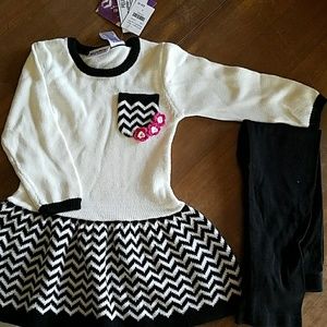 Girls sweater dress with pants